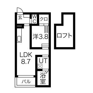 1LDK 間取り図