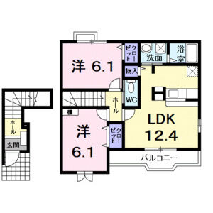 2LDK 間取り図
