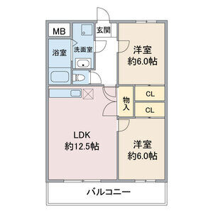 2LDK 間取り図