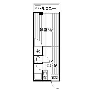 1DK 間取り図