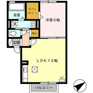 1LDK 間取り図