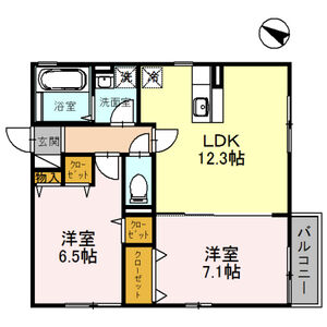 2LDK 間取り図
