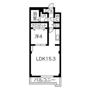 1LDK 間取り図