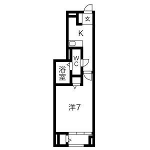 1K 間取り図