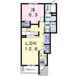1LDK 間取り図