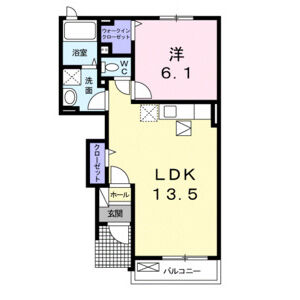 1LDK 間取り図
