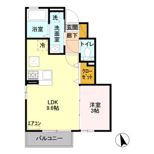 1LDK 間取り図