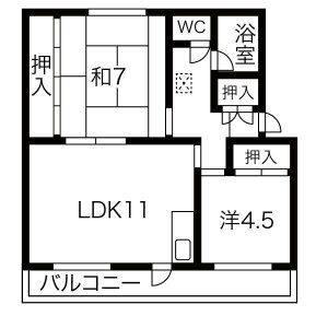 2LDK 間取り図