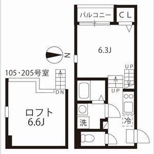 1K 間取り図