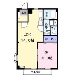 1LDK 間取り図