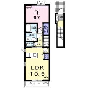 1LDK 間取り図