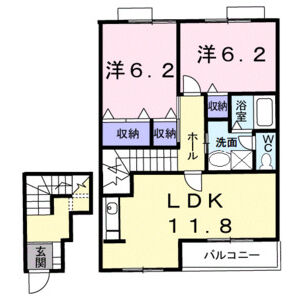 2LDK 間取り図