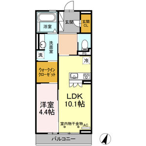 1LDK 間取り図