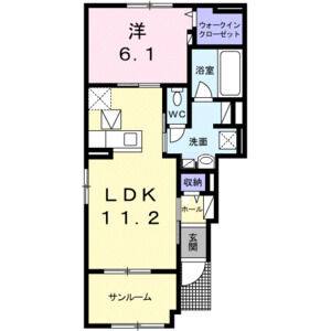 1LDK 間取り図