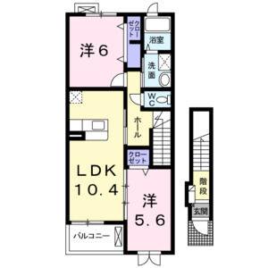 2LDK 間取り図