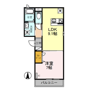1LDK 間取り図