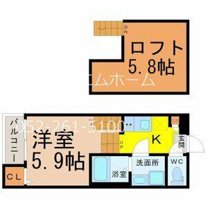 1K 間取り図