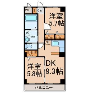 2DK 間取り図