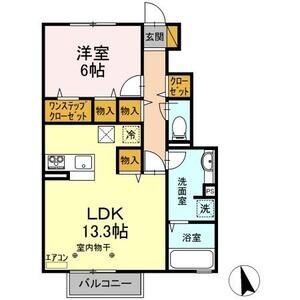 1LDK 間取り図