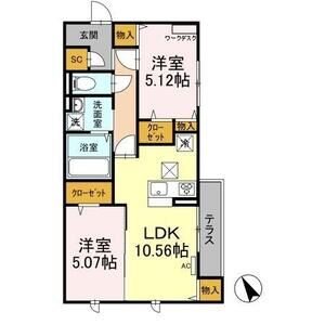 2LDK 間取り図