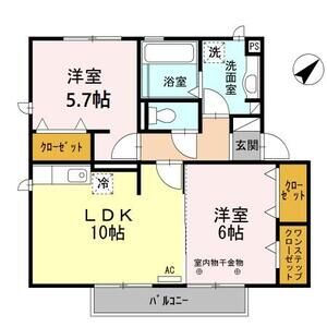 2LDK 間取り図