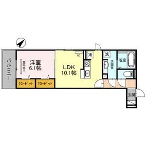 1LDK 間取り図