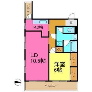 1LDK 間取り図