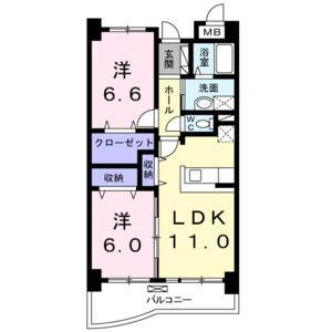 2LDK 間取り図