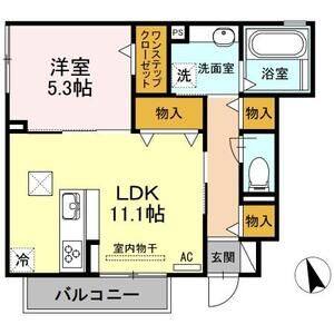 1LDK 間取り図