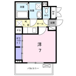 1K 間取り図