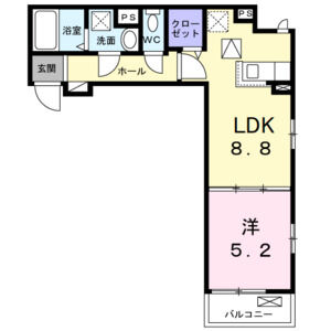 1LDK 間取り図