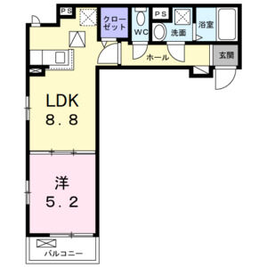 1LDK 間取り図