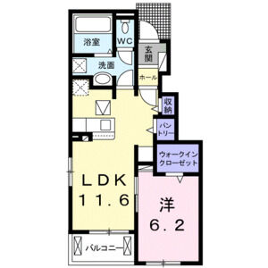 1LDK 間取り図