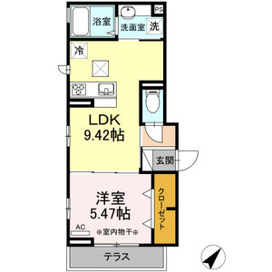 1LDK 間取り図