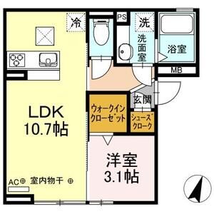 1LDK 間取り図