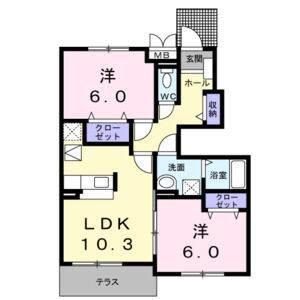 2LDK 間取り図