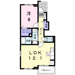 1LDK 間取り図