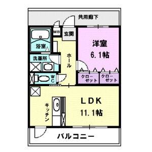 1LDK 間取り図
