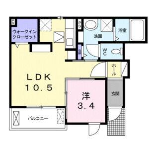 1LDK 間取り図