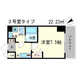 1K 間取り図