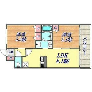 2DK 間取り図