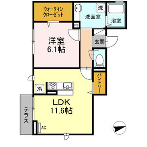 1LDK 間取り図