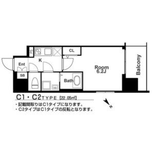 1K 間取り図
