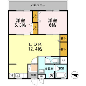 2LDK 間取り図