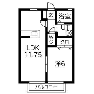 1LDK 間取り図