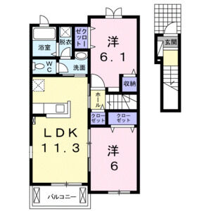 2LDK 間取り図