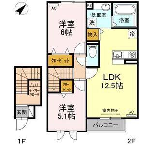 2LDK 間取り図