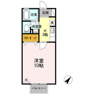 1K 間取り図