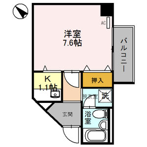 1K 間取り図
