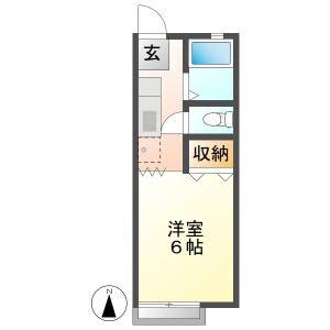 1K 間取り図
